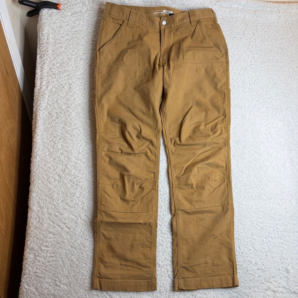 Carhartt Rugged Flex Rigby Double knee Work Pants Tan 34x32 BN2802-M 102802